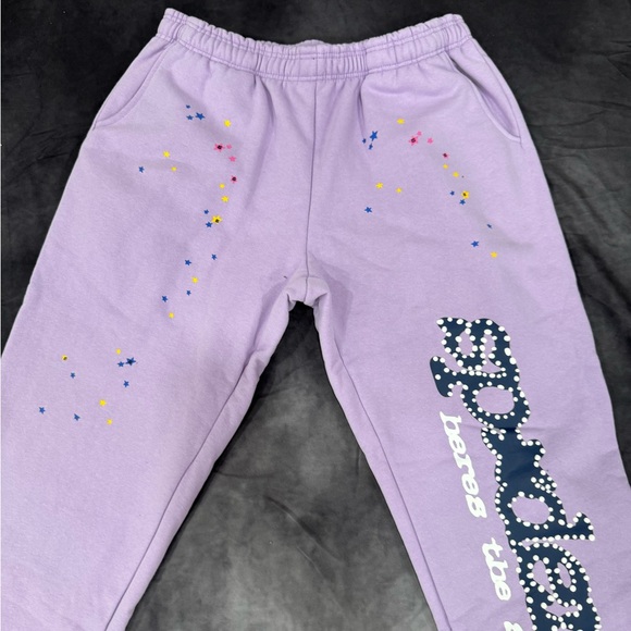 Sp5der Violet Purple Sweatpants authentic - Picture 6 of 14